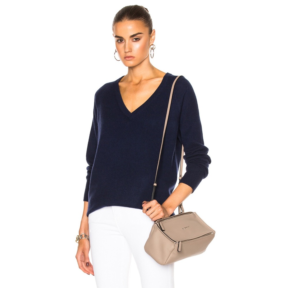 Equipment Asher V-Neck 100% Cashmere Oversized Sweater Peacoat Navy Blue S $288